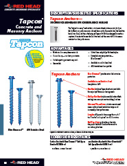 Tapcon Performance Data